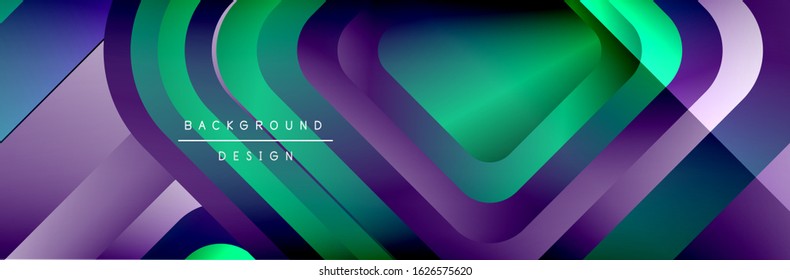 Round squares shapes composition geometric abstract background. Vector Illustration 