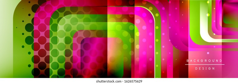 Round squares shapes composition geometric abstract background. Vector Illustration 