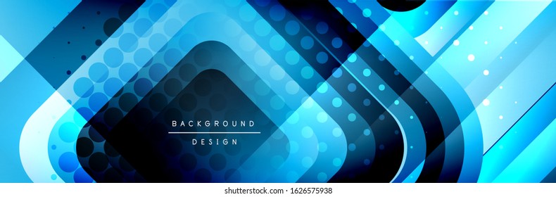 Round squares shapes composition geometric abstract background. Vector Illustration 