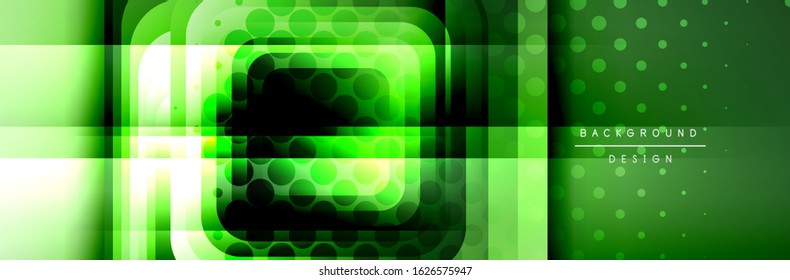 Round squares shapes composition geometric abstract background. Vector Illustration 