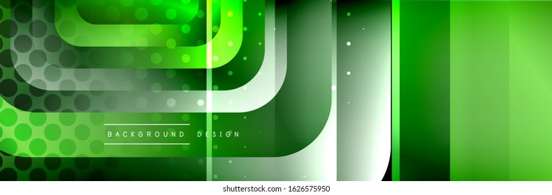 Round squares shapes composition geometric abstract background. Vector Illustration 
