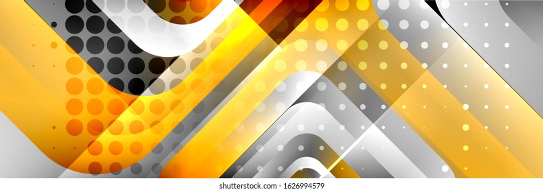 Round squares shapes composition geometric abstract background. Vector Illustration  