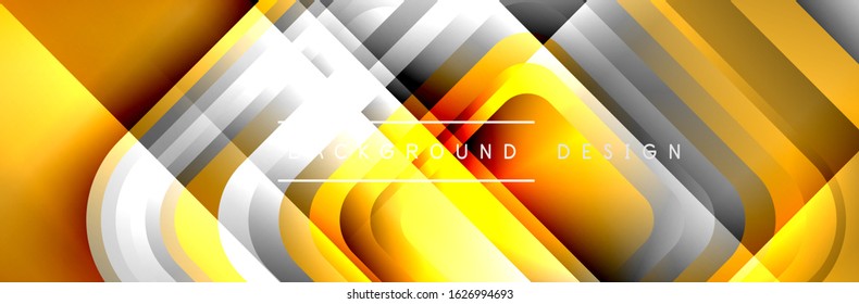 Round squares shapes composition geometric abstract background. Vector Illustration 