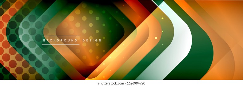 Round squares shapes composition geometric abstract background. Vector Illustration 