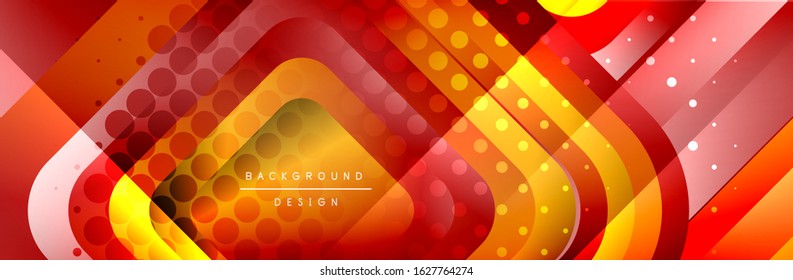 Round squares shapes composition geometric abstract background. Vector Illustration For Wallpaper, Banner, Background, Card, Book, Illustration, landing page, cover, placard, poster, banner, flyer