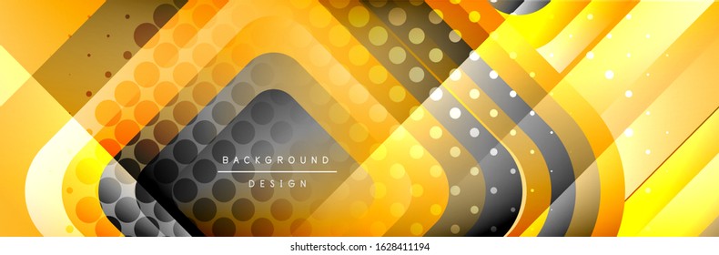 Round squares shapes composition geometric abstract background. Vector Illustration For Wallpaper, Banner, Background, Card, Book, Illustration, landing page, cover, placard, poster, banner, flyer