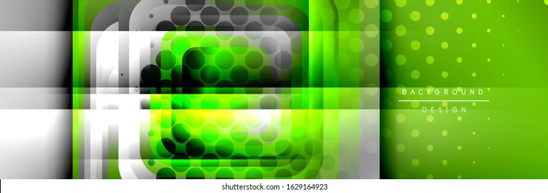 Round squares shapes composition geometric abstract background. Vector Illustration For Wallpaper, Banner, Background, Card, Book, Illustration, landing page, cover, placard, poster, banner, flyer