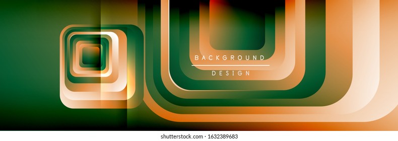 Round squares shapes composition geometric abstract background. Vector Illustration For Wallpaper, Banner, Background, Card, Book, Illustration, landing page, cover, placard, poster, banner, flyer