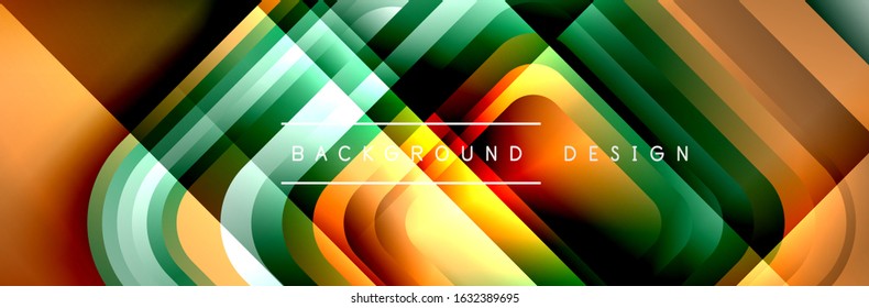 Runde Quadrate formen die Zusammensetzung geometrisch abstrakter Hintergrund. Vektorgrafik für Bildschirmhintergründe, Banner, Hintergrund, Karte, Buch, Illustration, Landungsseite, Abdeckung, Plakat, Plakat, Banner, Flyer
