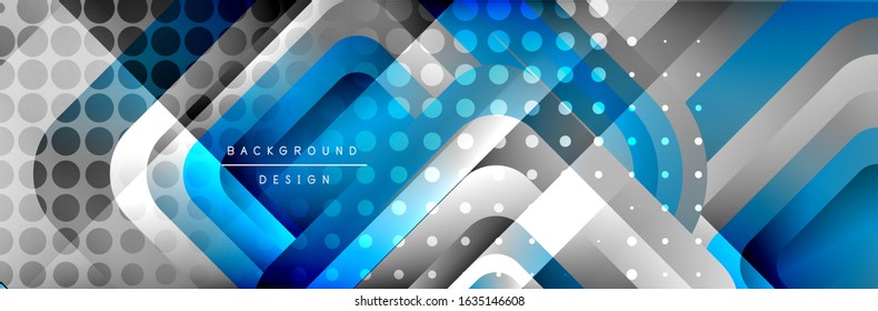 Round squares shapes composition geometric abstract background. Vector Illustration For Wallpaper, Banner, Background, Card, Book, Illustration, landing page, cover, placard, poster, banner, flyer