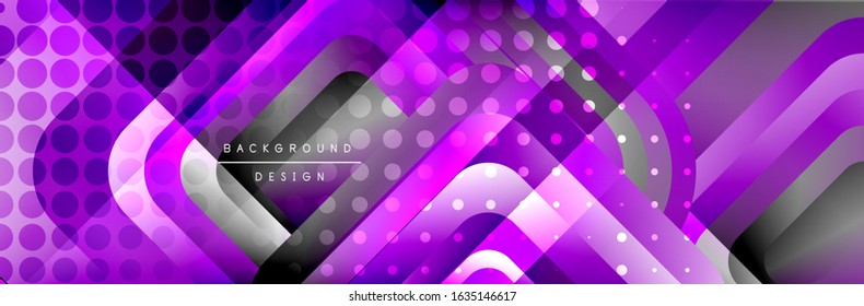 Round squares shapes composition geometric abstract background. Vector Illustration For Wallpaper, Banner, Background, Card, Book, Illustration, landing page, cover, placard, poster, banner, flyer