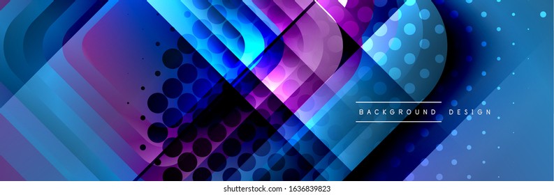 Runde Quadrate formen die Zusammensetzung geometrisch abstrakter Hintergrund. Vektorgrafik für Bildschirmhintergründe, Banner, Hintergrund, Karte, Buch, Illustration, Landungsseite, Abdeckung, Plakat, Plakat, Banner, Flyer