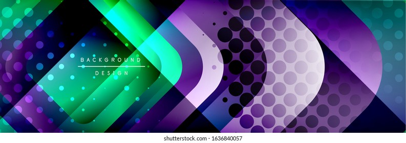 Round squares shapes composition geometric abstract background. Vector Illustration For Wallpaper, Banner, Background, Card, Book, Illustration, landing page, cover, placard, poster, banner, flyer