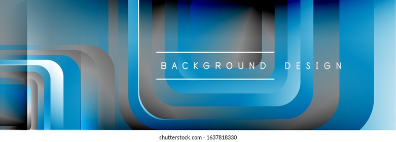 Round squares shapes composition geometric abstract background. Vector Illustration For Wallpaper, Banner, Background, Card, Book, Illustration, landing page, cover, placard, poster, banner, flyer