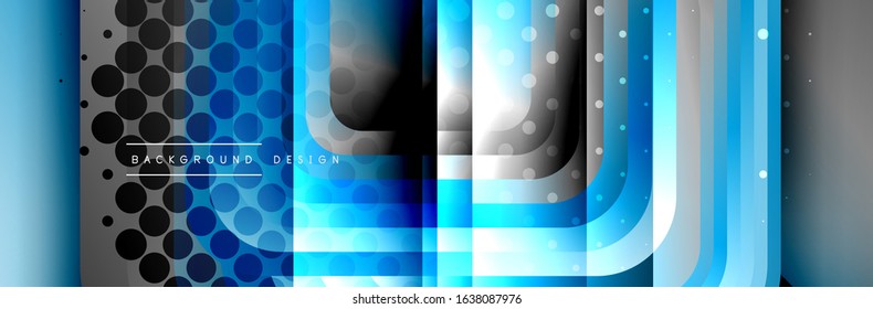 Los cuadrados redondeados forman el fondo abstracto geométrico de la composición. Ilustración vectorial para papel tapiz, cartel, fondo, tarjeta, libro, ilustración, página de inicio, portada, cartel, cartel, pancarta, volante