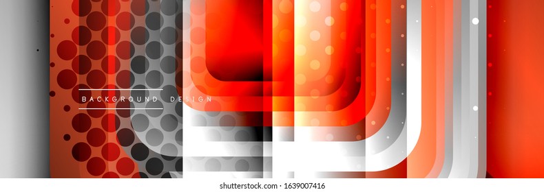 Round squares shapes composition geometric abstract background. Vector Illustration For Wallpaper, Banner, Background, Card, Book, Illustration, landing page, cover, placard, poster, banner, flyer