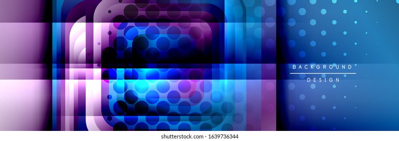 Los cuadrados redondeados forman el fondo abstracto geométrico de la composición. Ilustración vectorial para papel tapiz, cartel, fondo, tarjeta, libro, ilustración, página de inicio, portada, cartel, cartel, pancarta, volante