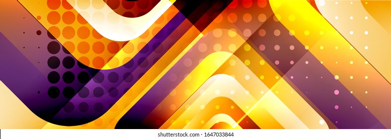 Round squares shapes composition geometric abstract background. Vector Illustration For Wallpaper, Banner, Background, Card, Book, Illustration, landing page, cover, placard, poster, banner, flyer