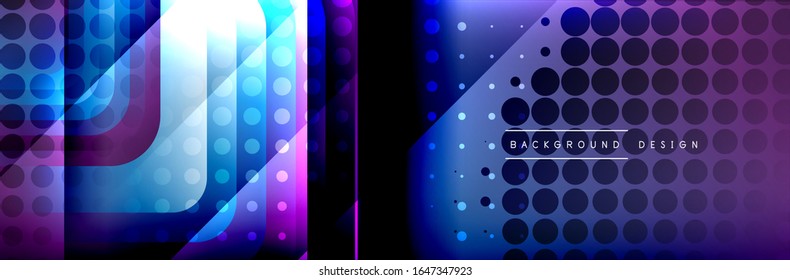Round squares shapes composition geometric abstract background. Vector Illustration For Wallpaper, Banner, Background, Card, Book, Illustration, landing page, cover, placard, poster, banner, flyer
