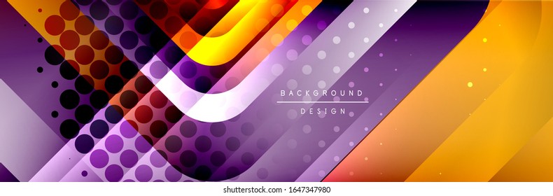 Round squares shapes composition geometric abstract background. Vector Illustration For Wallpaper, Banner, Background, Card, Book, Illustration, landing page, cover, placard, poster, banner, flyer