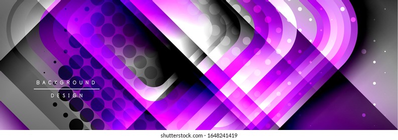 Round squares shapes composition geometric abstract background. Vector Illustration For Wallpaper, Banner, Background, Card, Book, Illustration, landing page, cover, placard, poster, banner, flyer