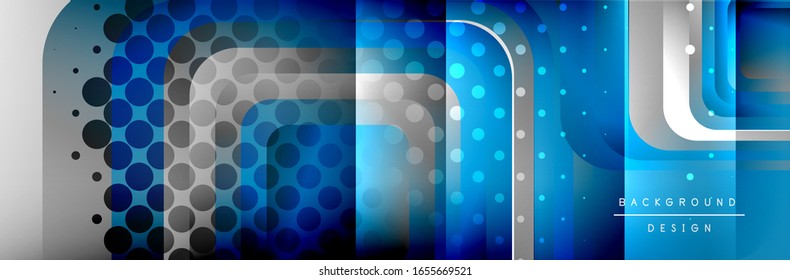 Round squares shapes composition geometric abstract background. Vector Illustration For Wallpaper, Banner, Background, Card, Book, Illustration, landing page, cover, placard, poster, banner, flyer