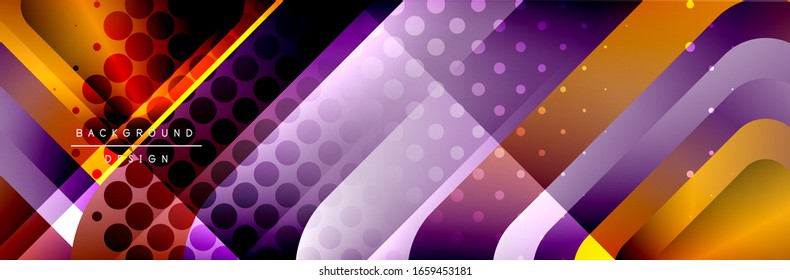 Round squares shapes composition geometric abstract background. Vector Illustration For Wallpaper, Banner, Background, Card, Book, Illustration, landing page, cover, placard, poster, banner, flyer