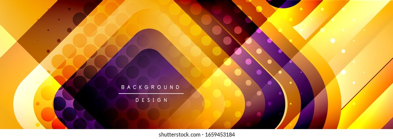 Round squares shapes composition geometric abstract background. Vector Illustration For Wallpaper, Banner, Background, Card, Book, Illustration, landing page, cover, placard, poster, banner, flyer