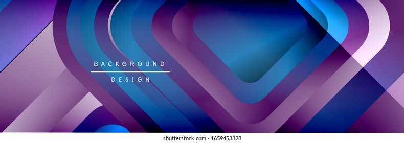 Round squares shapes composition geometric abstract background. Vector Illustration For Wallpaper, Banner, Background, Card, Book, Illustration, landing page, cover, placard, poster, banner, flyer