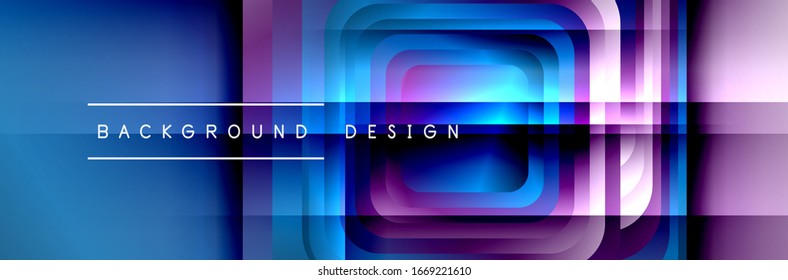 Runde Quadrate formen die Zusammensetzung geometrisch abstrakter Hintergrund. Vektorillustration-Illustration 