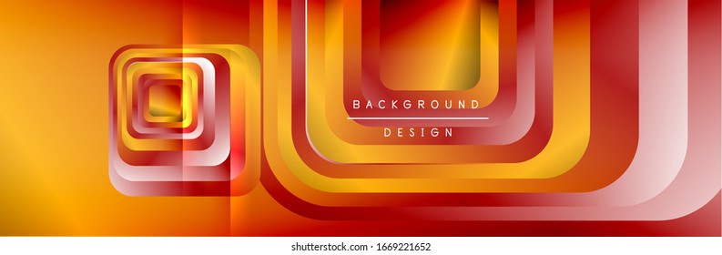 Round squares shapes composition geometric abstract background. Vector Illustration 