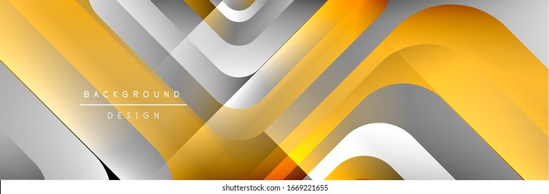 Round squares shapes composition geometric abstract background. Vector Illustration 