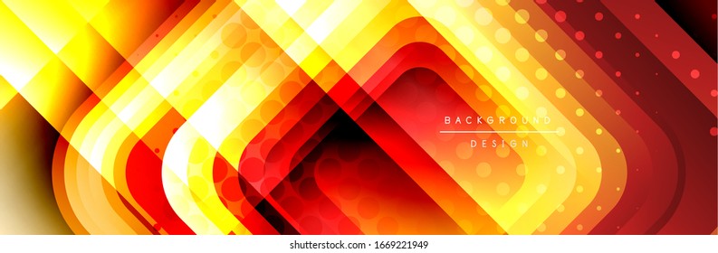 Round squares shapes composition geometric abstract background. Vector Illustration 