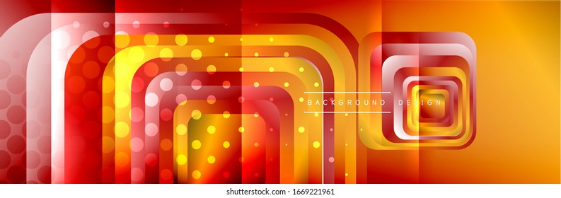 Los cuadrados redondeados componen el fondo abstracto geométrico. Ilustración vectorial 