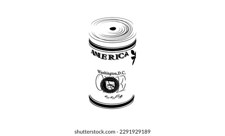 round stack of dollars, high quality vector