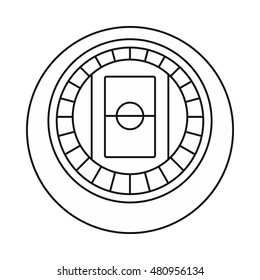 Round stadium top view icon in outline style on a white background vector illustration
