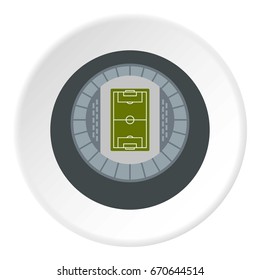 Round stadium top view icon in flat circle isolated vector illustration for web