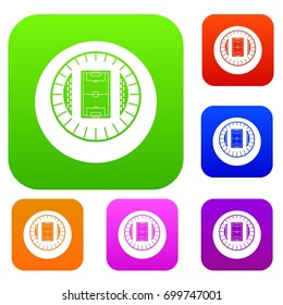 Round stadium top view set icon in different colors isolated vector illustration. Premium collection