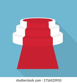 round stage podium icon - vector illustration
