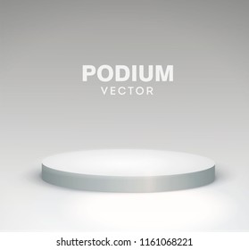 Round stage podium isolated on white background. Vector illustration. eps 10