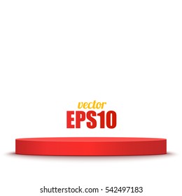 Round stage podium isolated on white background. Vector illustration.