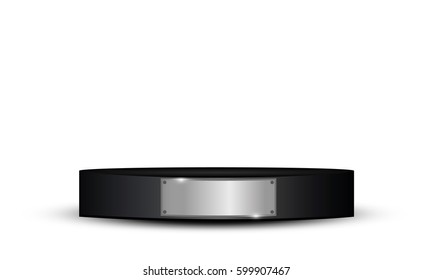 Round stage podium isolated on white background. Vector illustration.