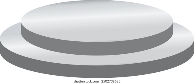 Round Stage Podium in Silver, 3D Stage Podium Scene for Marketing, Stage for Product Promotion, platform for Product