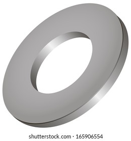 Round stainless steel industrial washer. Vector illustration.