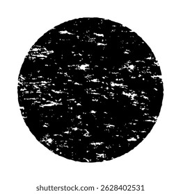Round Stamp Frame – Black Ink Grunge Style