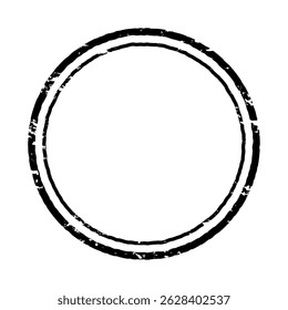 Round Stamp Frame – Black Ink Grunge Style