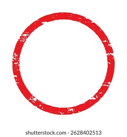 Round Stamp Frame – Red Ink Grunge Style