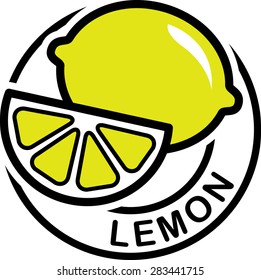 Round stamp 'Lemon'