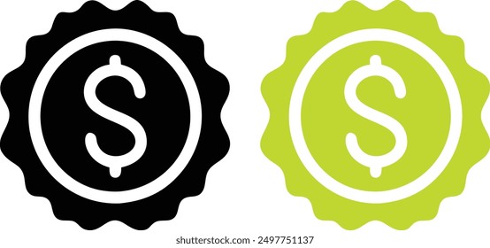round stamp seal with money Icon