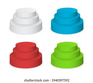 Round stand pedestal 3d icon isolated on white background